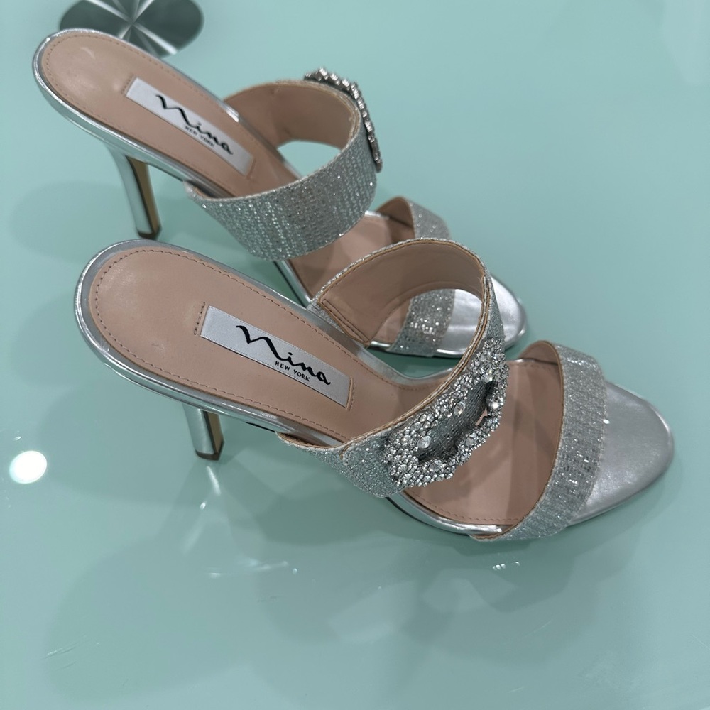 Nina Silver Women's Heeled Sandals